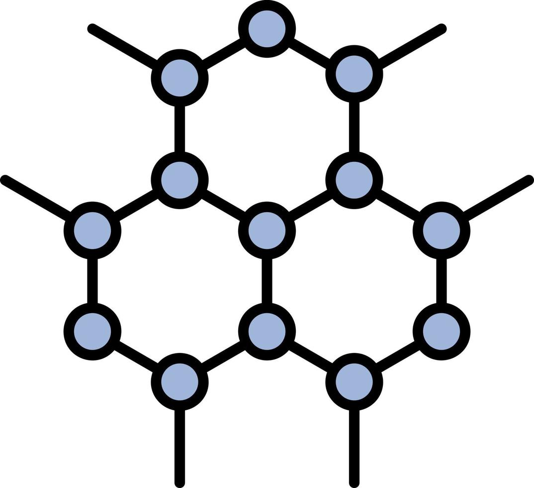 icône de couleur de contour de molécule vecteur
