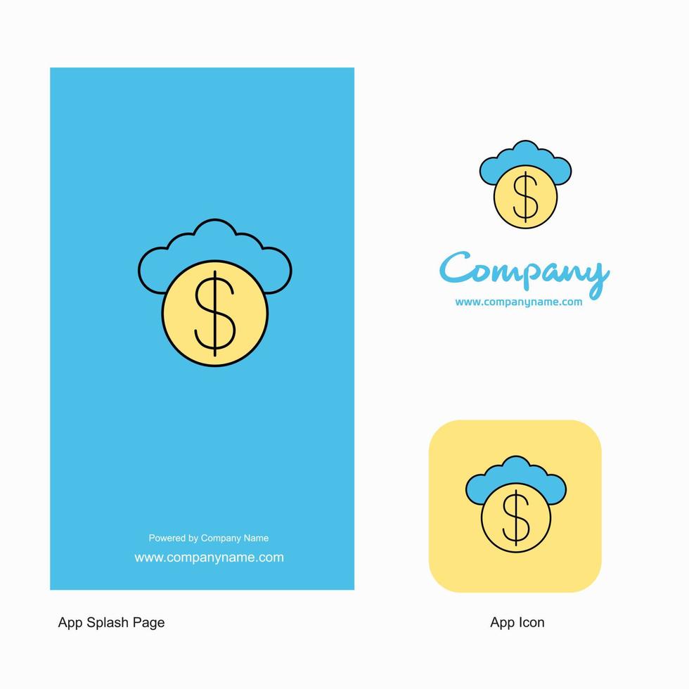 cloud dollar company logo app icon et splash page design creative business app design elements vecteur