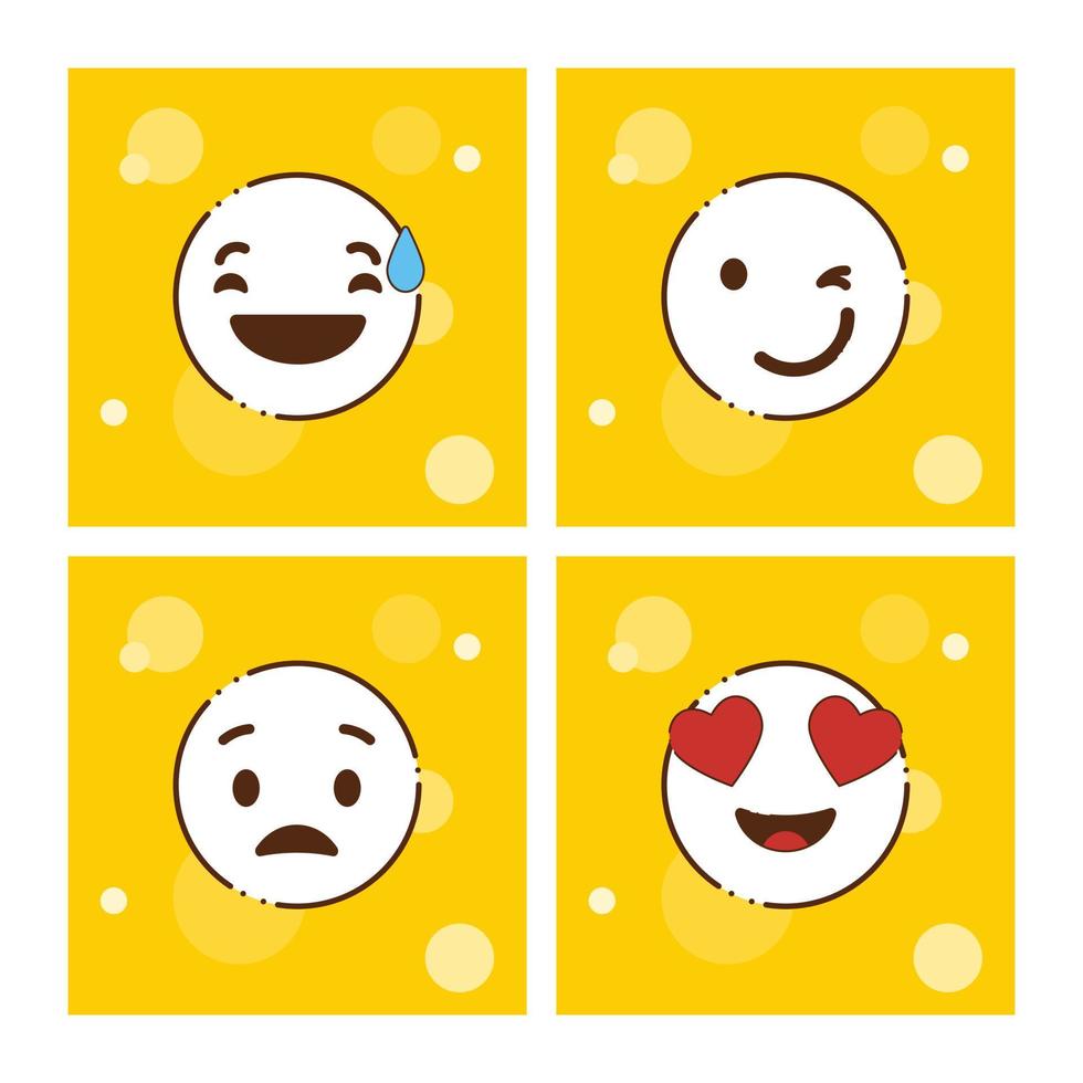 ensemble de vecteur de conception d'emojis jaunes