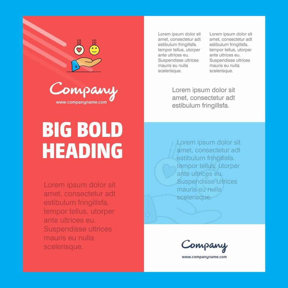 emoji dans les mains modèle d'affiche de société d'affaires avec place pour le texte et les images vecteur de fond
