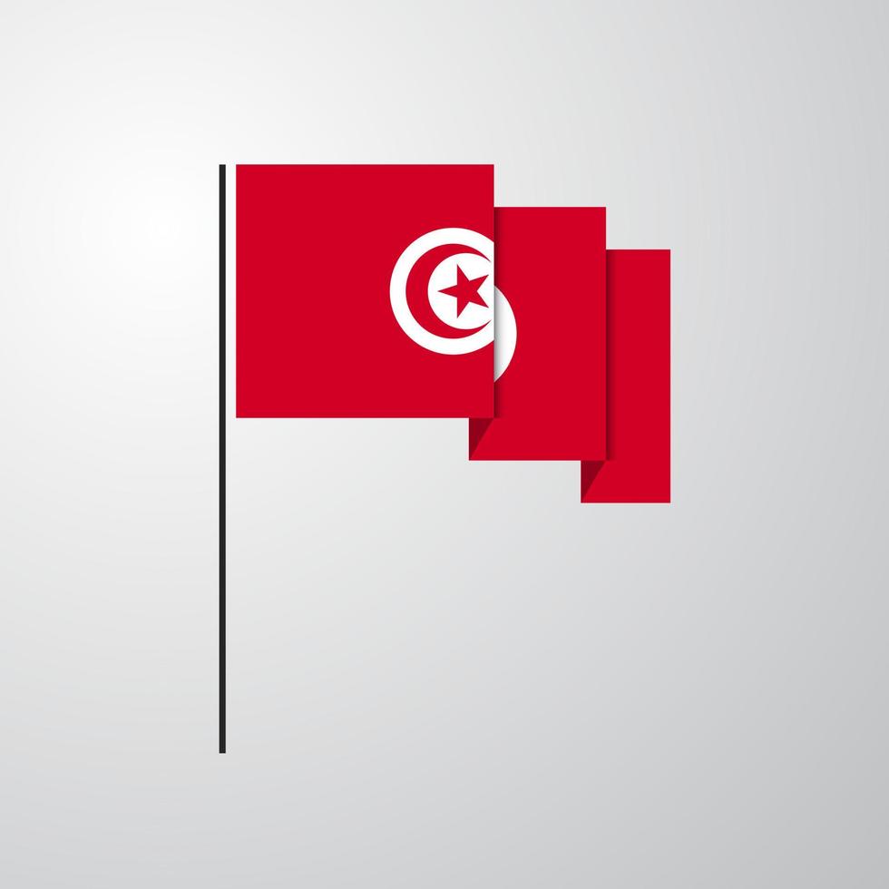 tunisie agitant le drapeau fond créatif vecteur