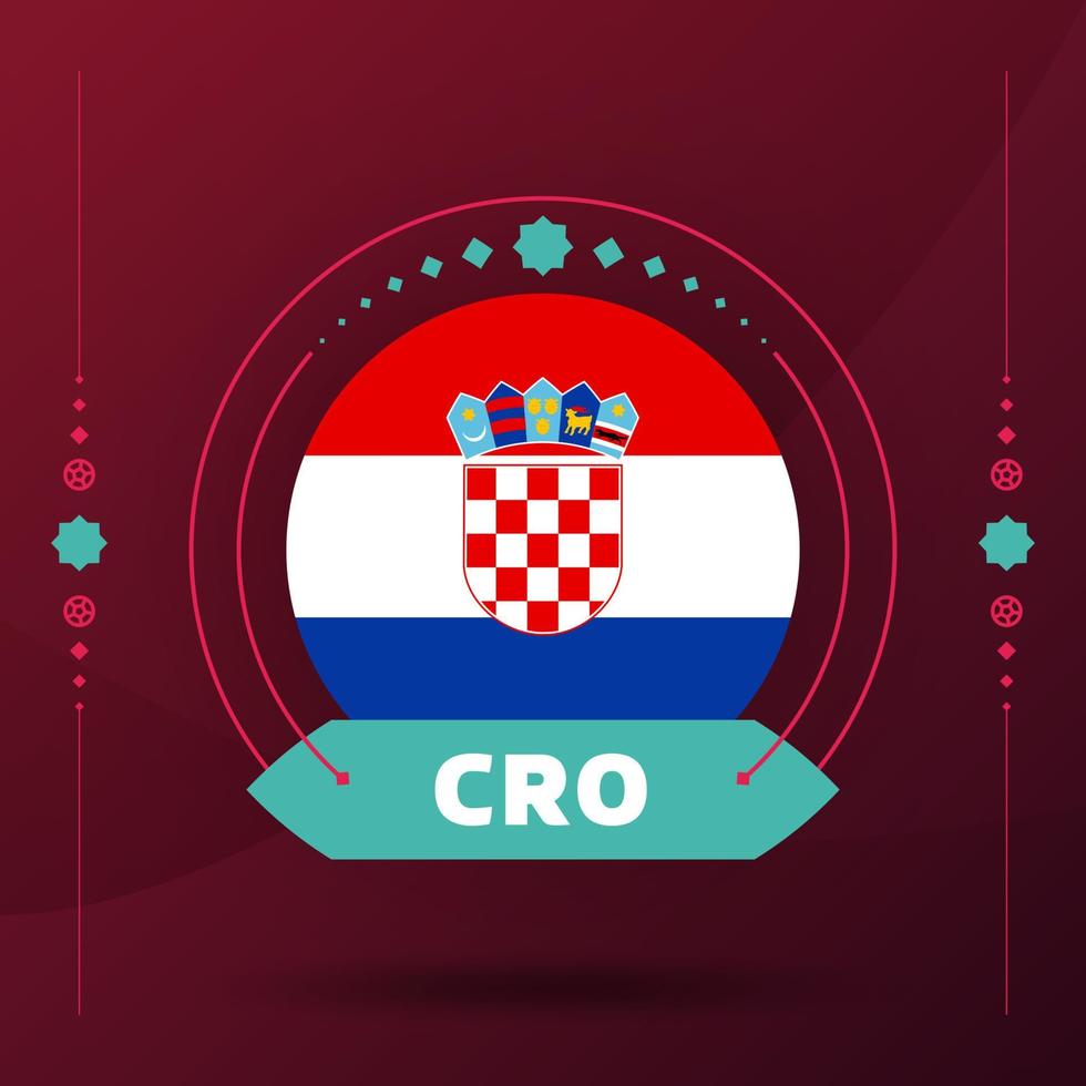 drapeau croatie pour le tournoi de coupe de football 2022. drapeau de l'équipe nationale isolée avec des éléments géométriques pour l'illustration vectorielle de football ou de football 2022 vecteur