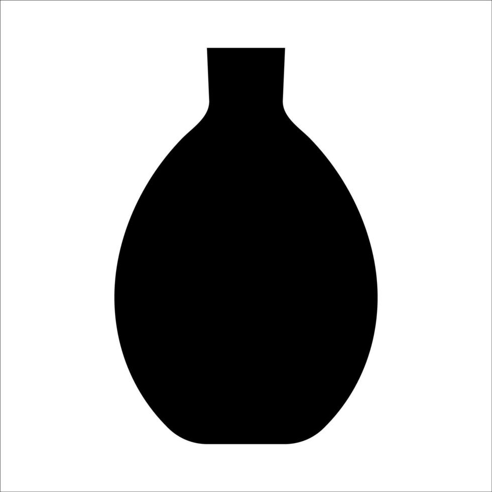 illustration vectorielle noire du vase en céramique moderne. élément unique dans un style bohème branché isolé sur fond blanc vecteur