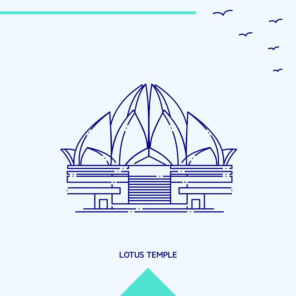 illustration vectorielle de lotus temple skyline vecteur