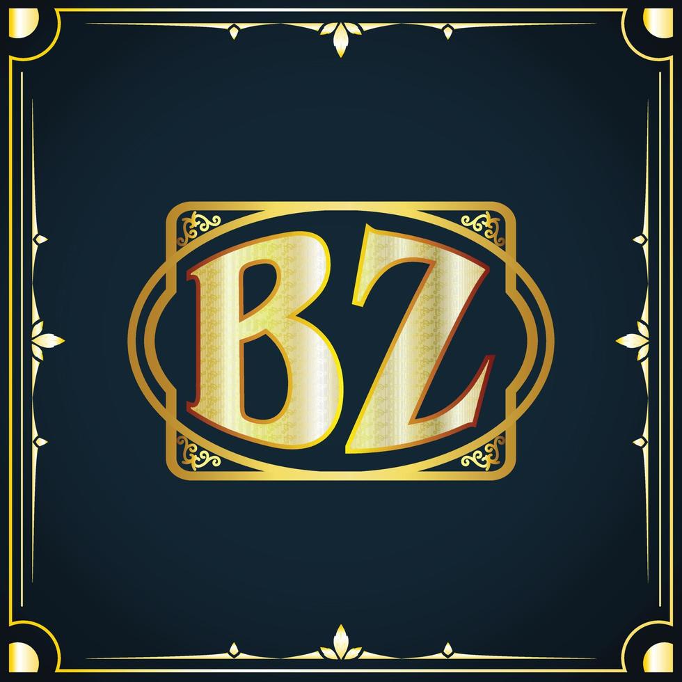 lettre initiale bz modèle de logo de luxe royal vecteur