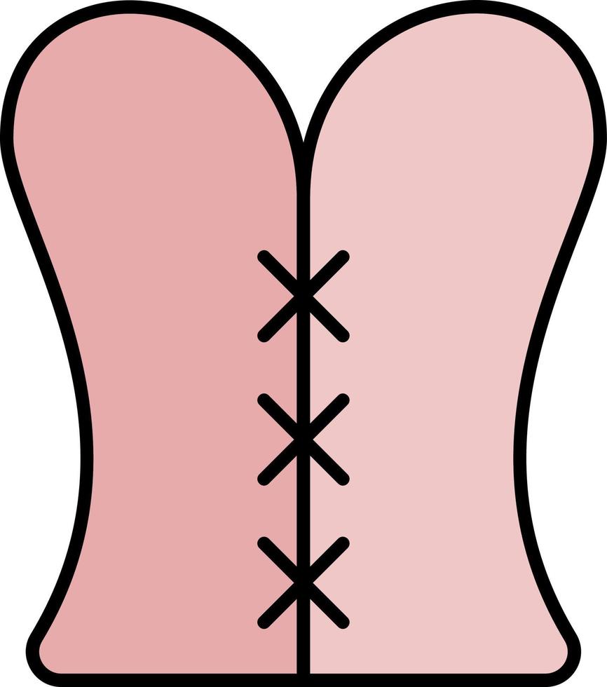 icône de couleur de corset vecteur