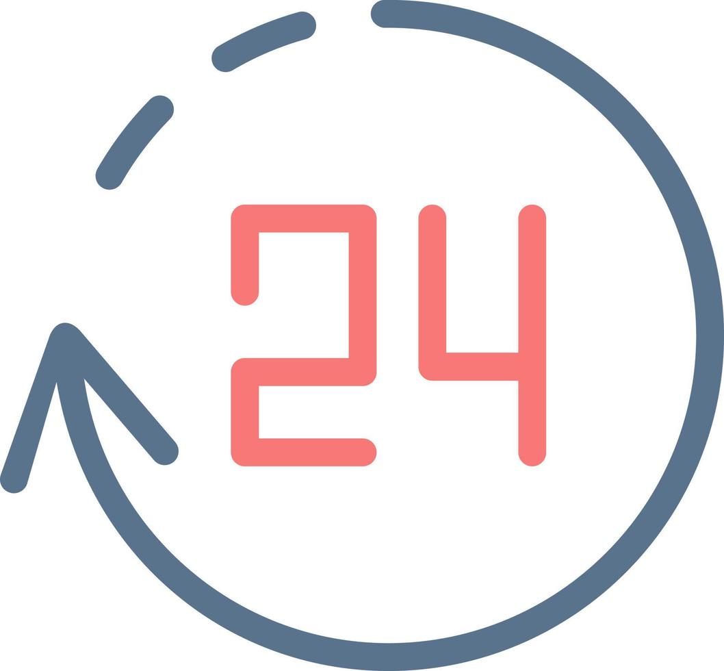icône de couleur 24 heures sur 24 vecteur