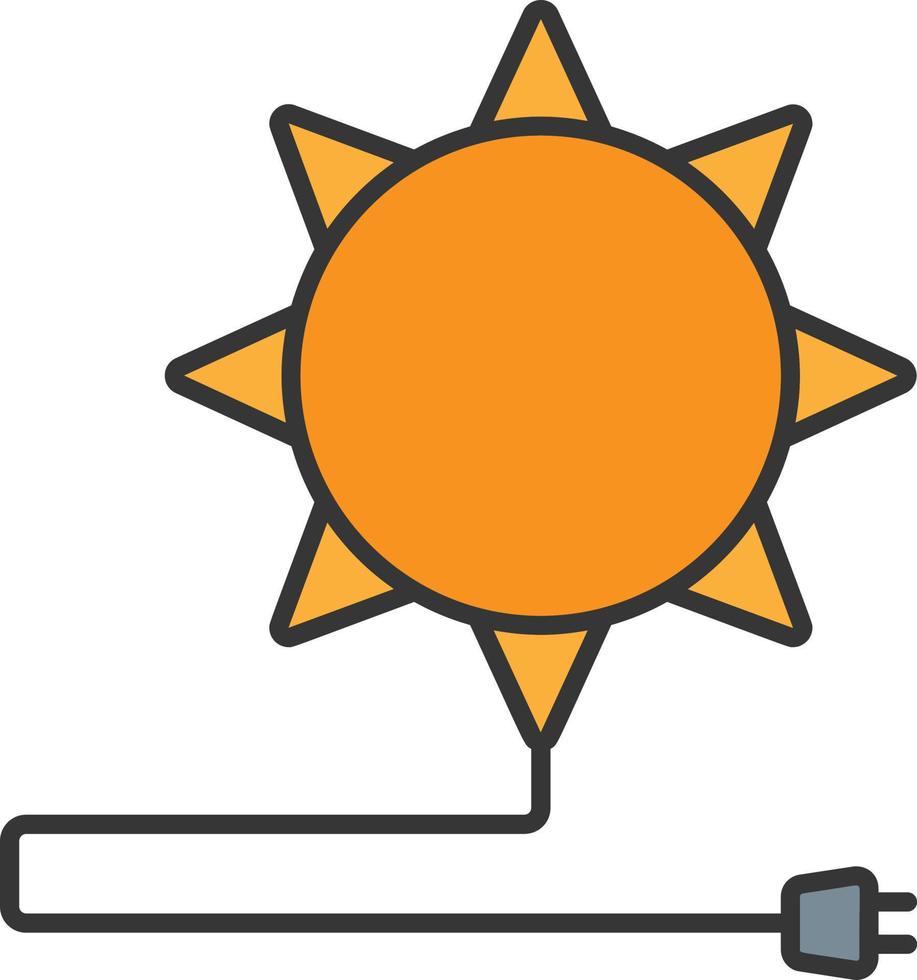 soleil avec icône de couleur de prise électrique vecteur