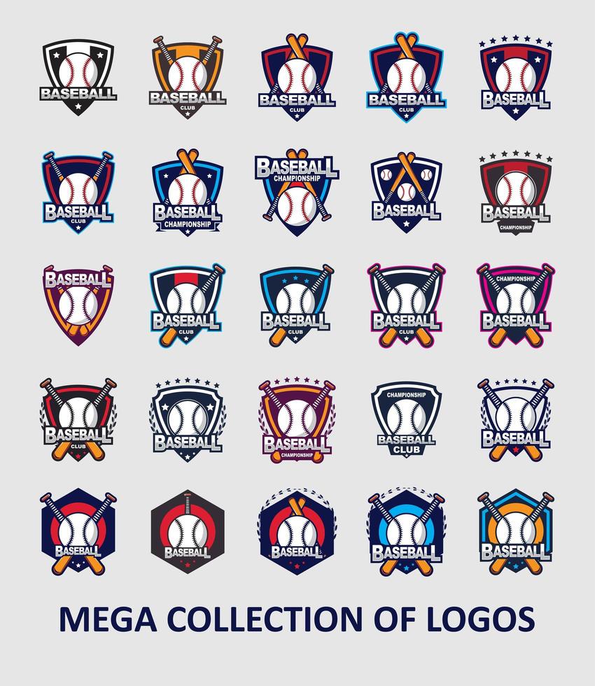 collection de modèles de logo de baseball vecteur