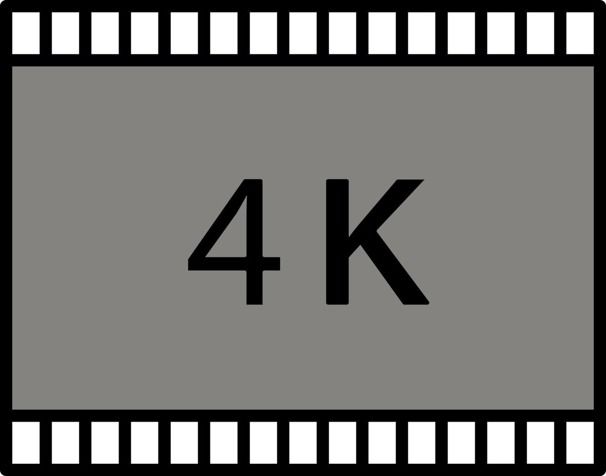 film 4k, bande, icône de couleur de cadre vecteur