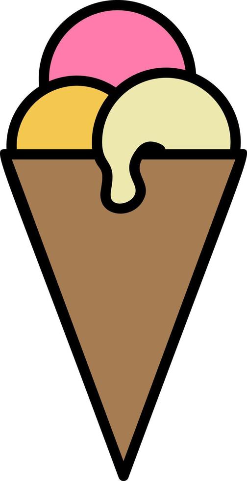 icône de couleur de crème glacée vecteur
