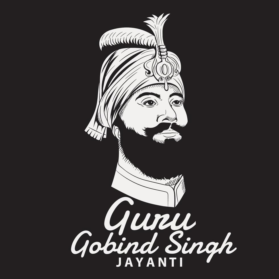 illustration vectorielle du gourou gobind singh jayanti, festival religieux indien vecteur