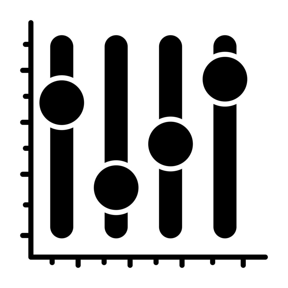 icône de conception solide du graphique de l'égaliseur vecteur