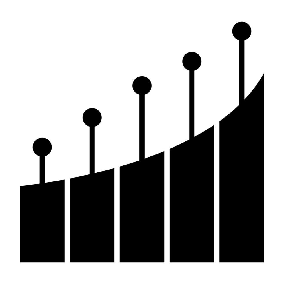 icône de conception de glyphe de graphique en aires vecteur