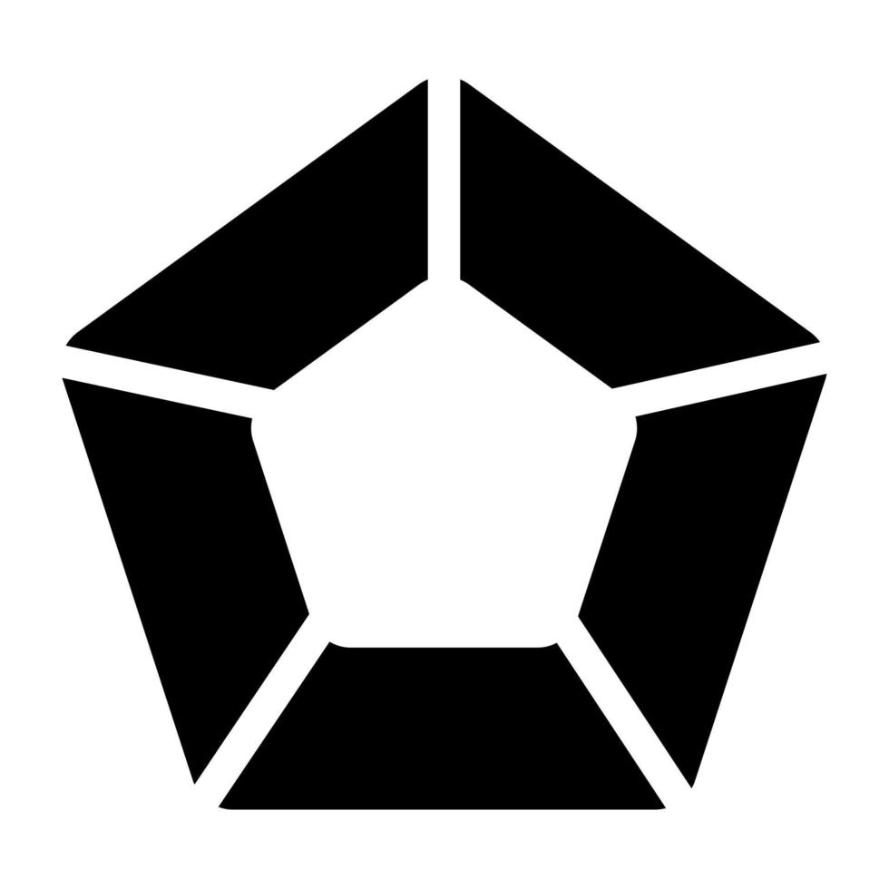 une conception remplie, icône du graphique du pentagone vecteur