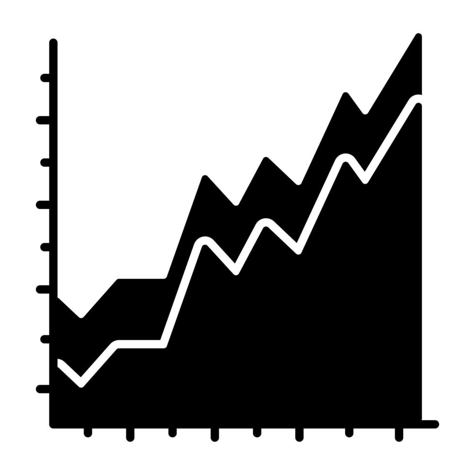 icône de conception de glyphe de graphique en aires vecteur