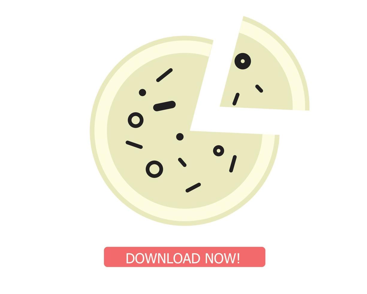 conception d'illustration vectorielle d'icône de pizza, entièrement modifiable et prête à l'emploi vecteur