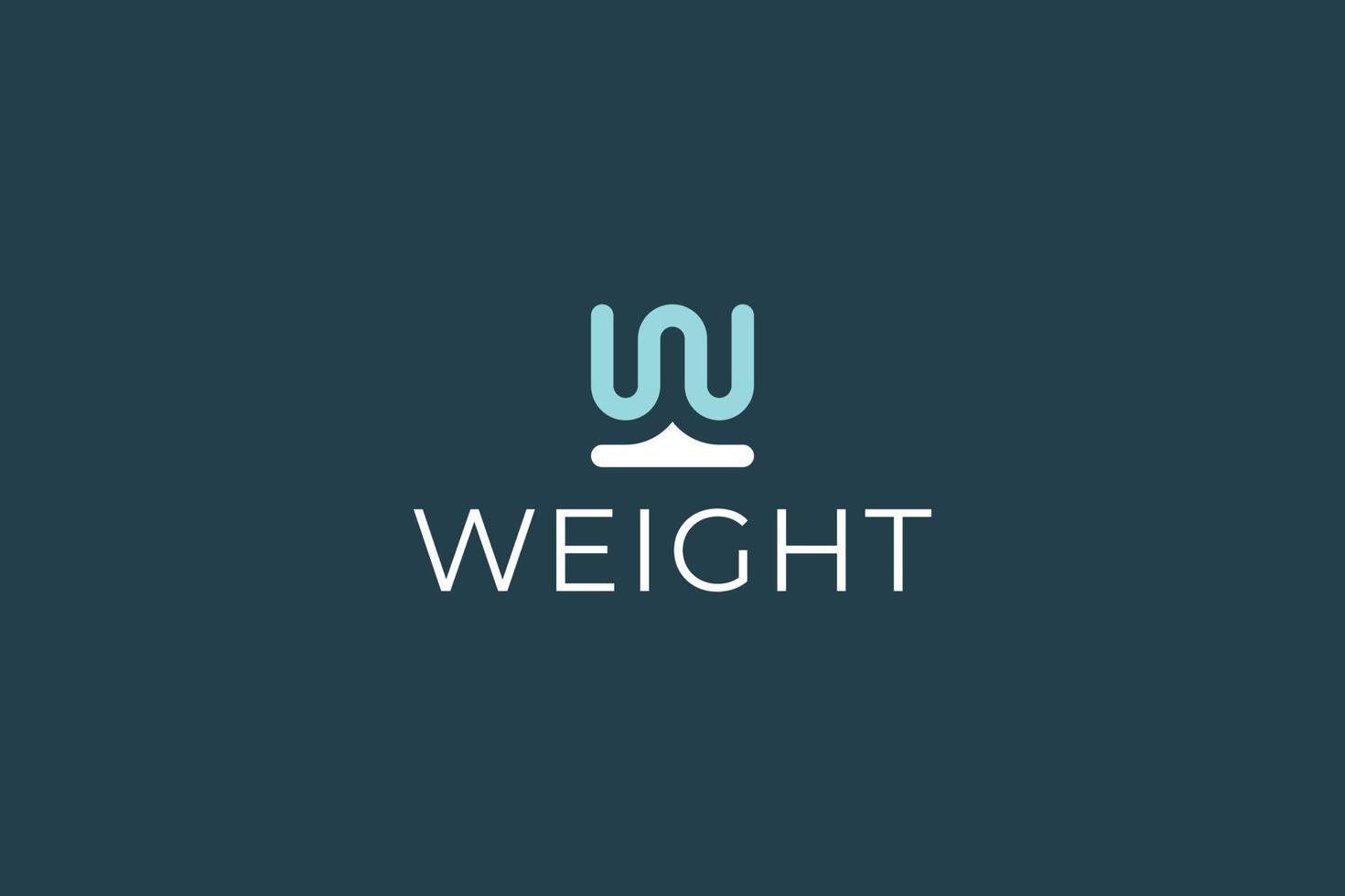 lettre w logo de mesure de poids technologique créatif vecteur
