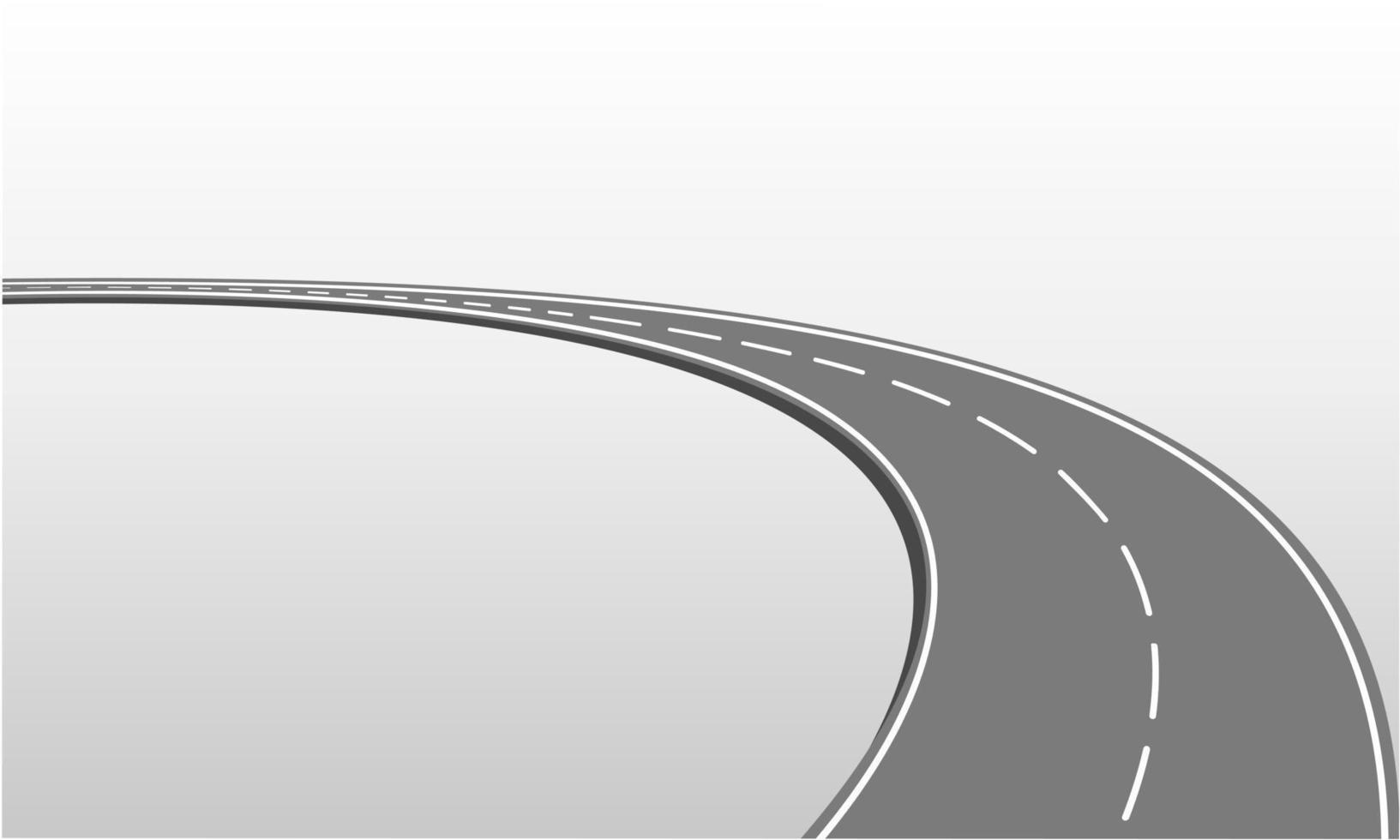 route courbe isolé sur fond blanc. illustration vectorielle. vecteur