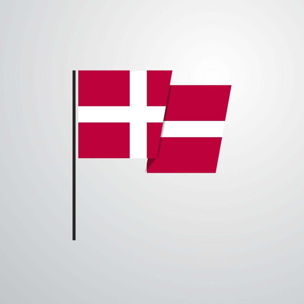 danemark agitant le drapeau vecteur de conception