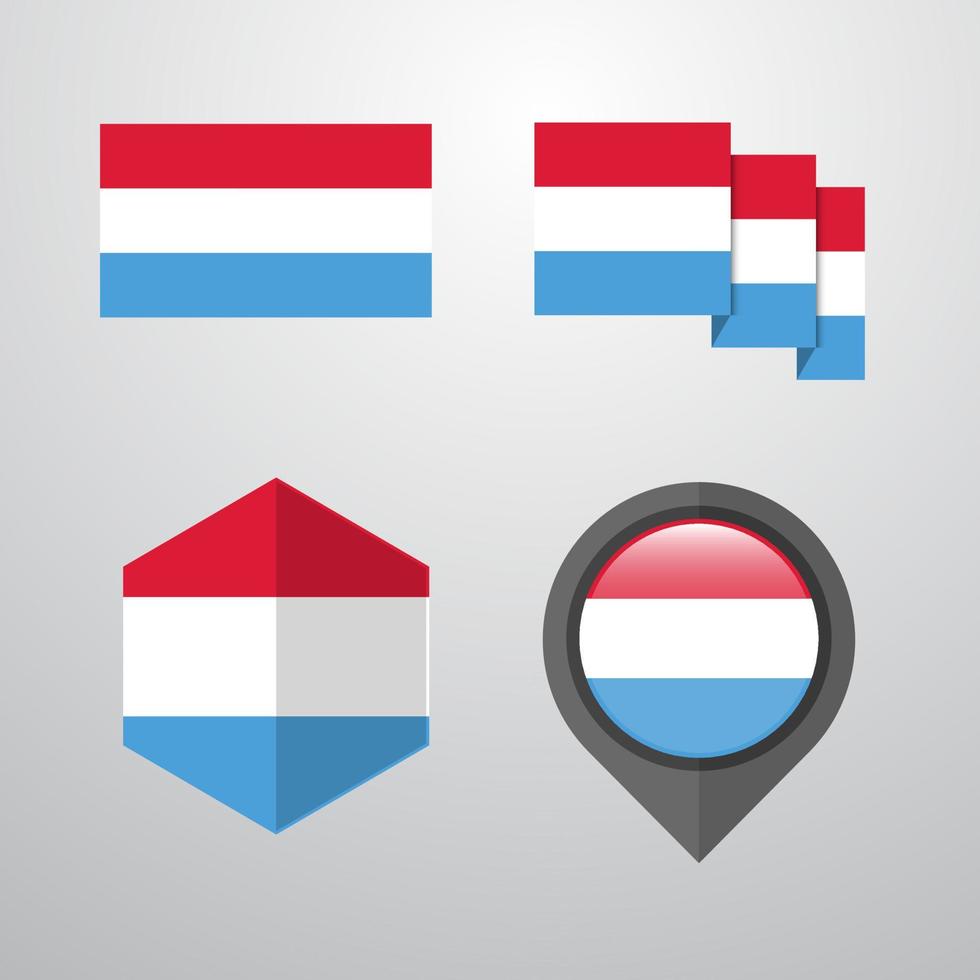 drapeau luxembourgeois, conception, ensemble, vecteur