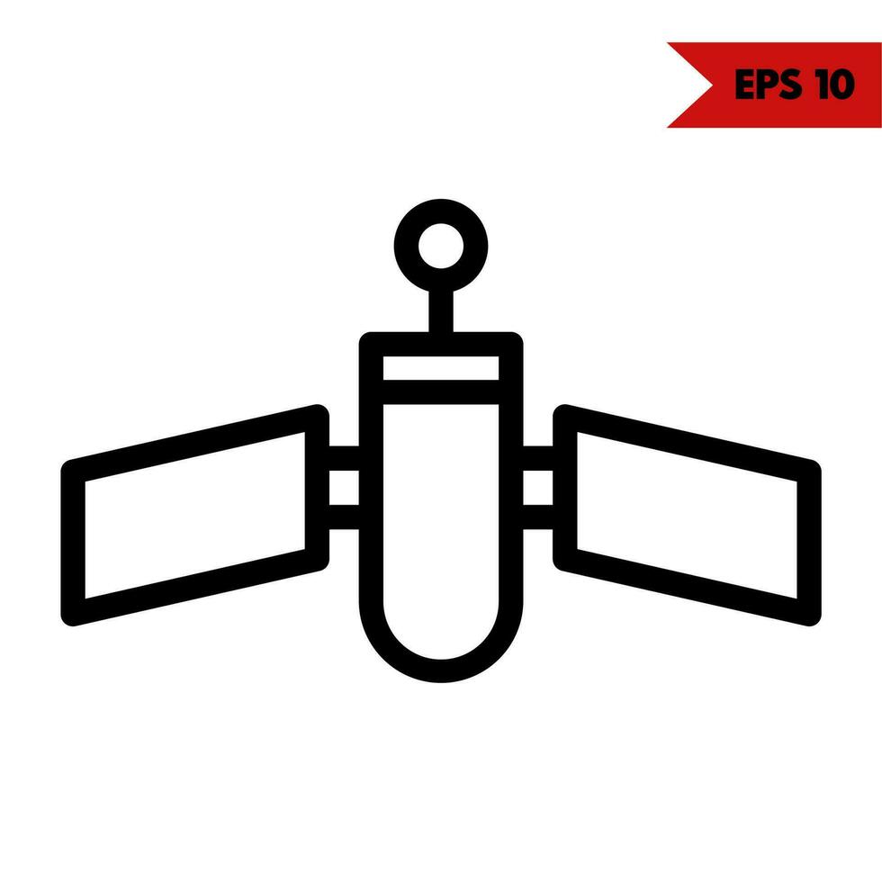 illustration de l'icône de la ligne satellite vecteur