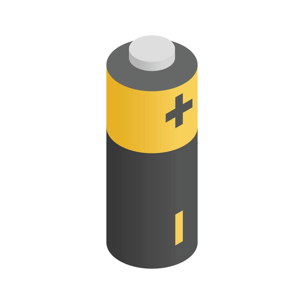 icône de batterie, style 3d isométrique vecteur