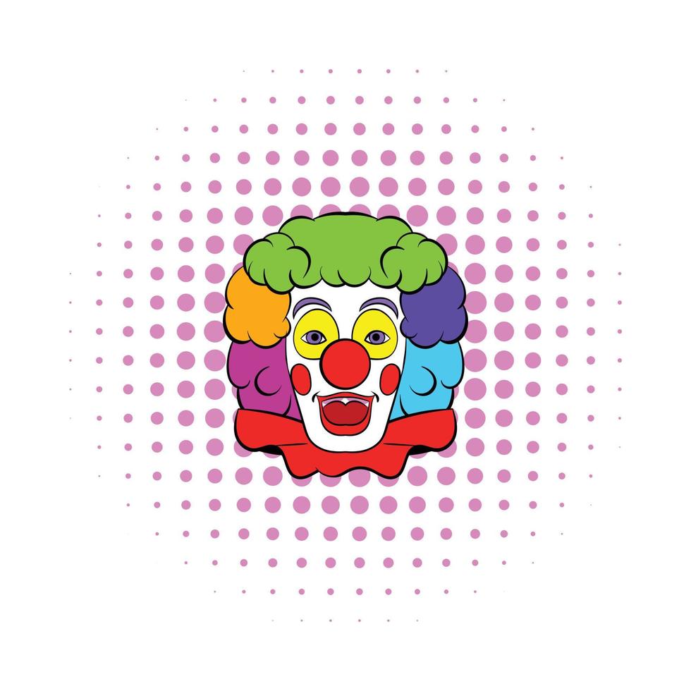 icône de clown, style bande dessinée vecteur