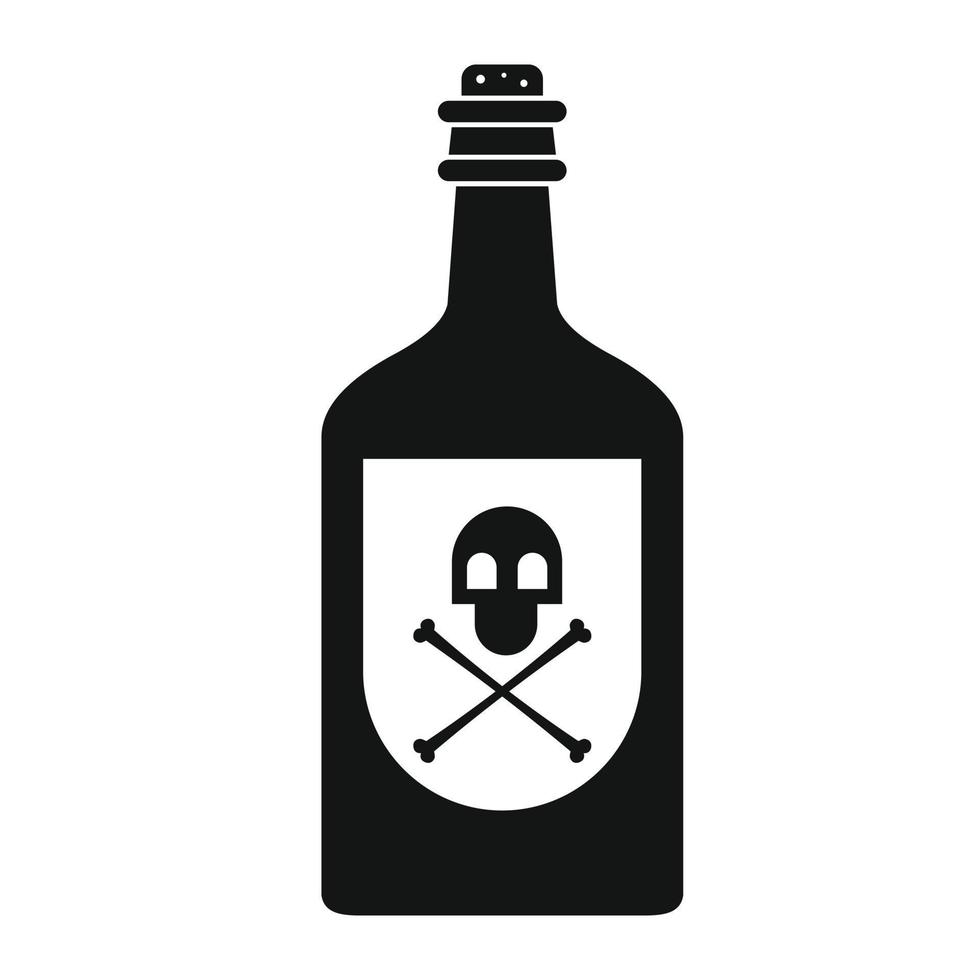 icône simple de bouteille de poison noir vecteur