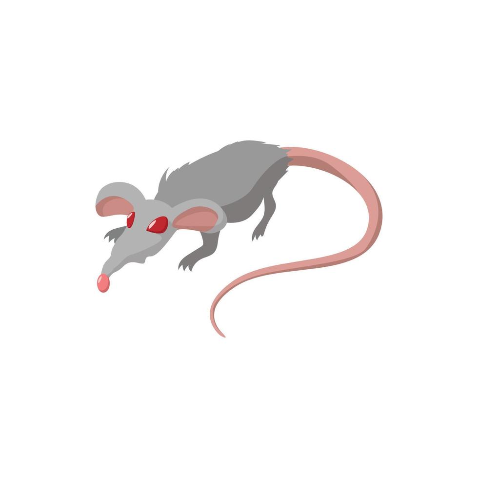 rat aux yeux rouges icône de dessin animé vecteur