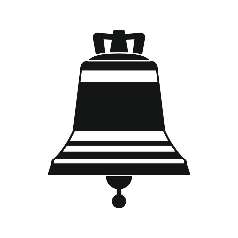 cloche de l'église icône simple noire vecteur