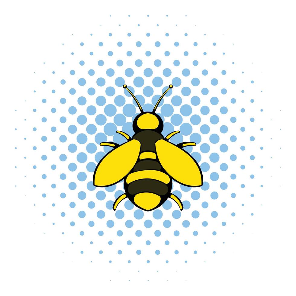 icône d'abeille, style bande dessinée vecteur