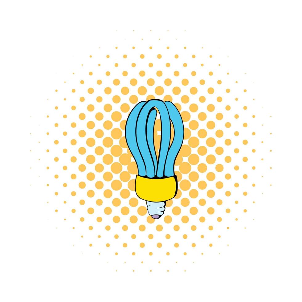icône de lampe à fluorescence, style bande dessinée vecteur