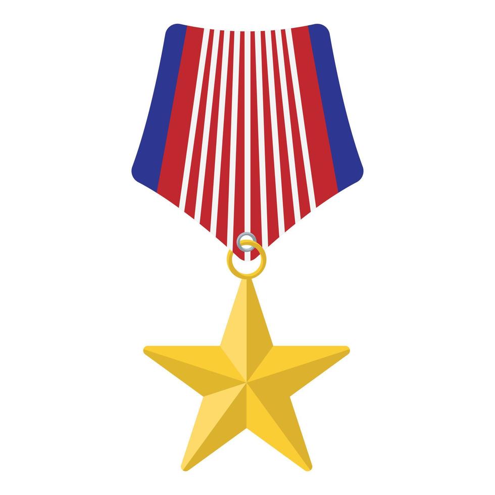 médaille avec l'icône de dessin animé étoile vecteur