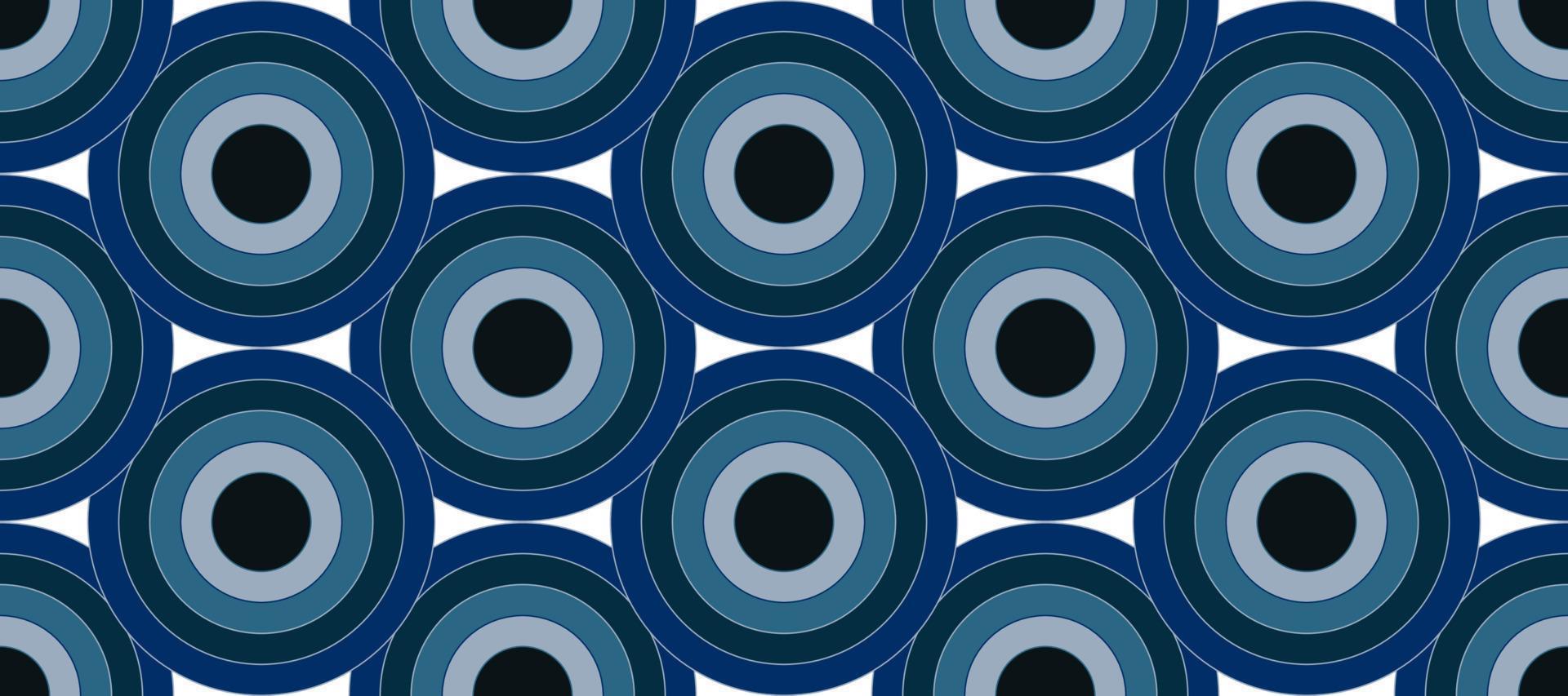 motif géométrique sans soudure. cercles et anneaux de couleur bleue. illustration vectorielle. vecteur