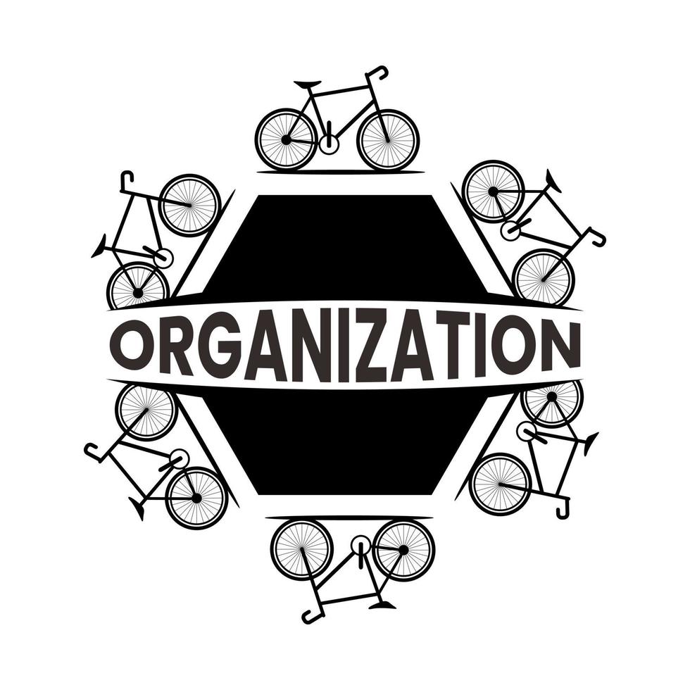 modèle de conception de logo d'organisation de vélo vecteur