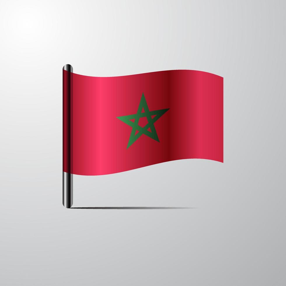 le maroc agitant le vecteur de conception de drapeau brillant