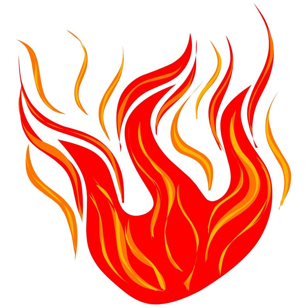 logo de feu enflammé très chaud sur fond blanc. idéal pour les logos Web, les fonds d'écran, les modèles et les aliments épicés. illustration vectorielle vecteur