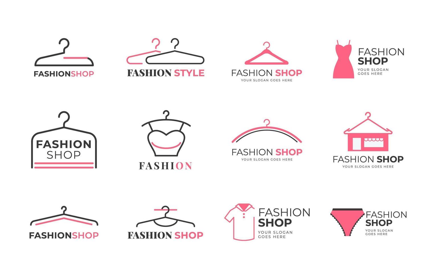 collection de logo de magasin de mode vecteur