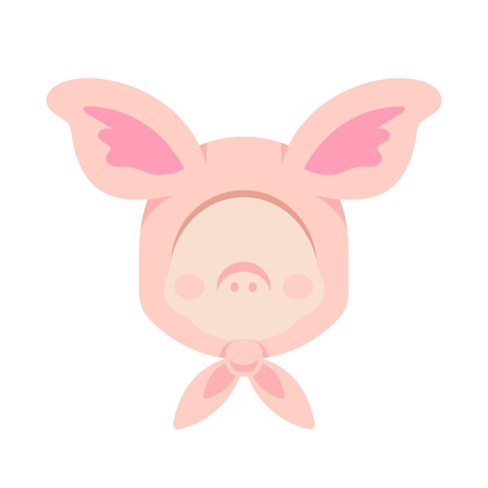 icône de tête de capuche de visage d'oreille de porc sur un fond blanc. illustration vectorielle vecteur