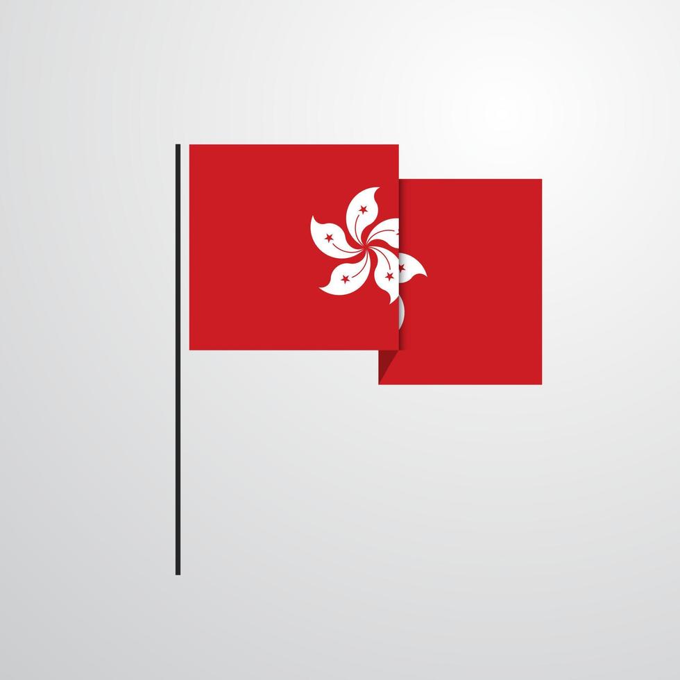 vecteur de conception de drapeau ondulant de hong kong