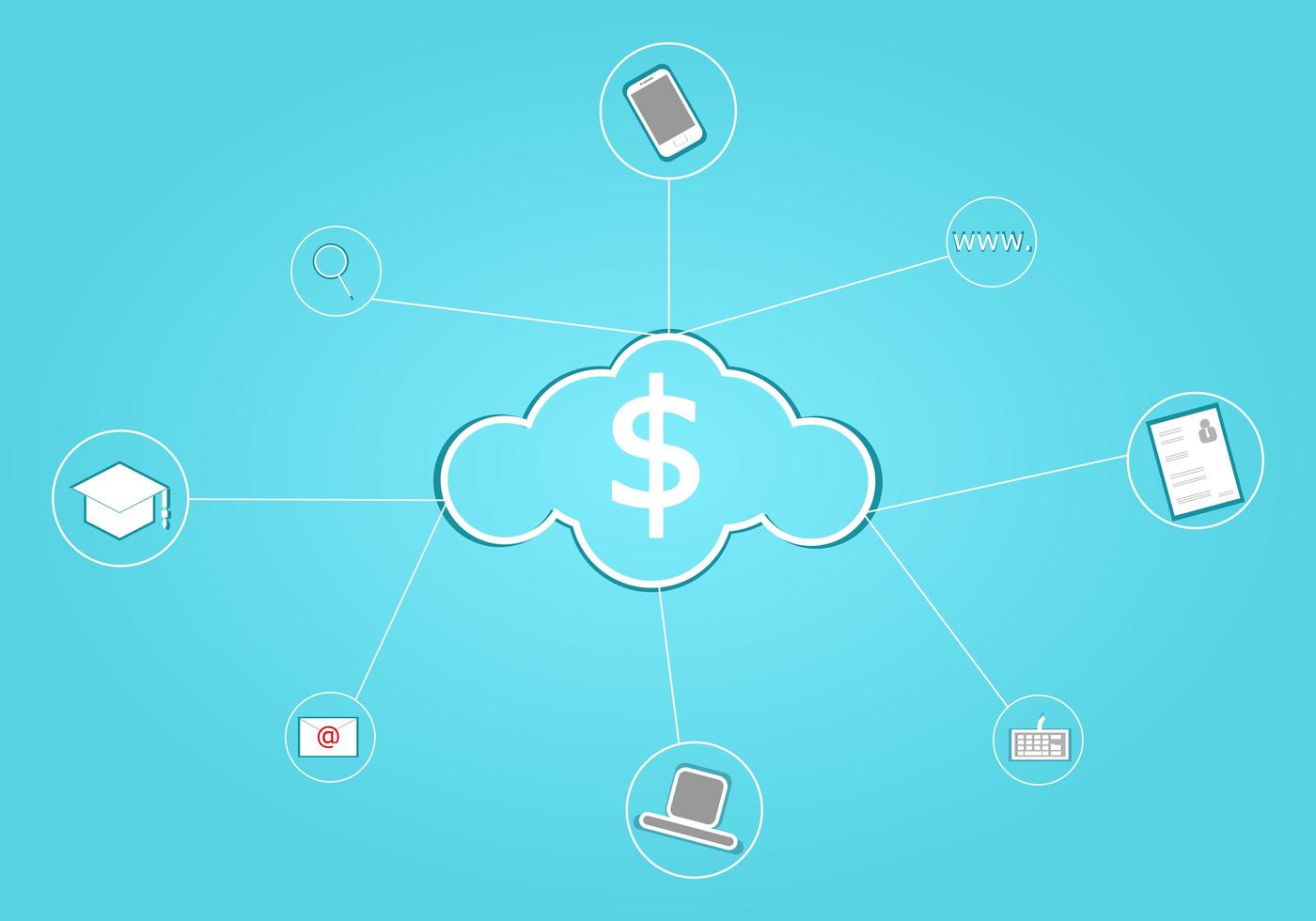 icônes de nuage de site Web de stockage de centre vecteur