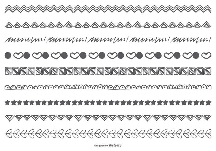 Hand Drawn Doodle Borders vecteur