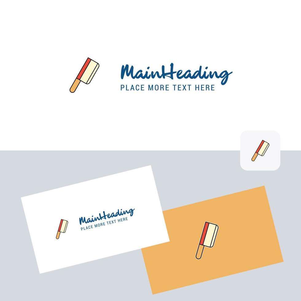 logo vectoriel de couteau de boucher avec modèle de carte de visite vecteur d'identité d'entreprise élégant