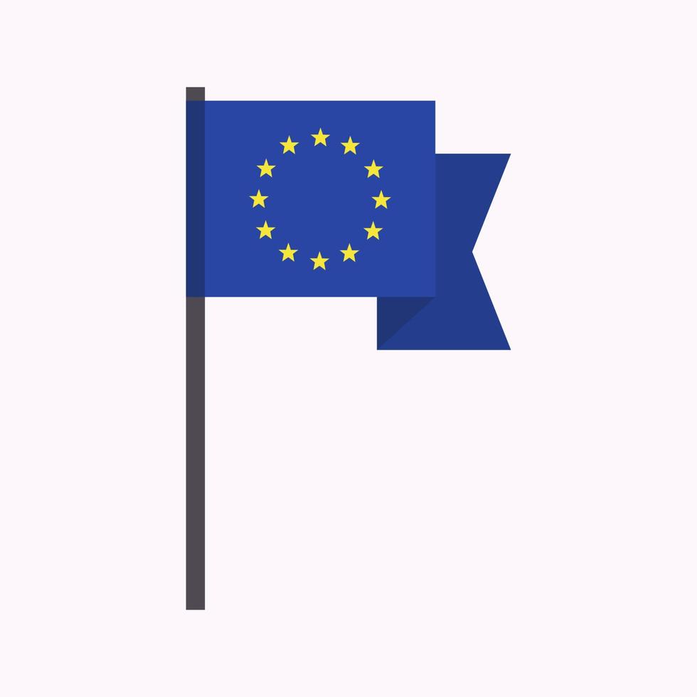 drapeau de l'union européenne et illustration vectorielle plane du symbole étoile des pays. vecteur