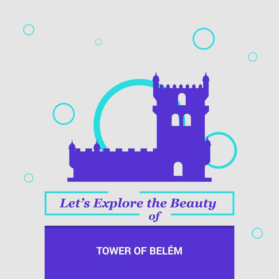 explorons la beauté de la tour de belem lisbonne portugal monuments nationaux vecteur