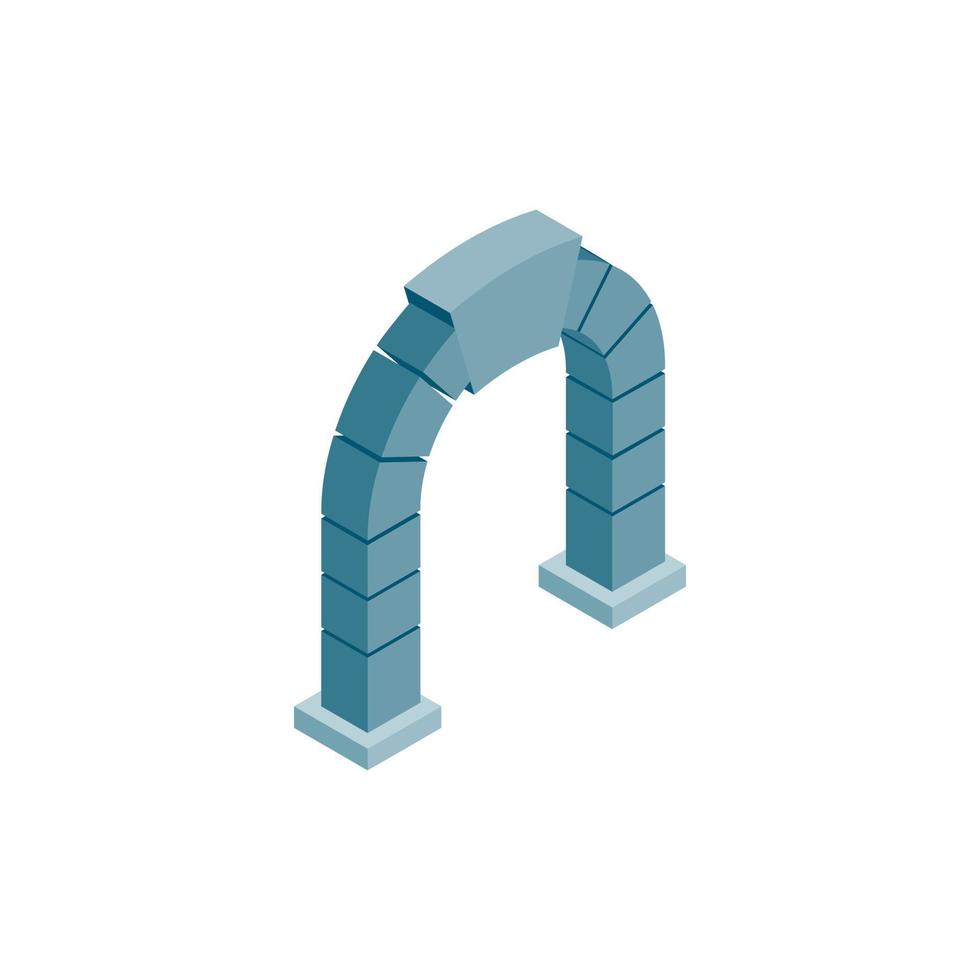 icône d'arc bleu rond, style 3d isométrique vecteur