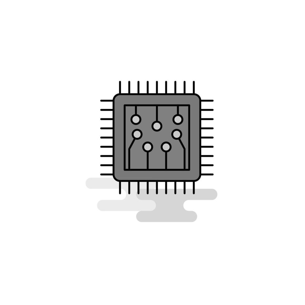 processeur web icône ligne plate remplie icône grise vecteur