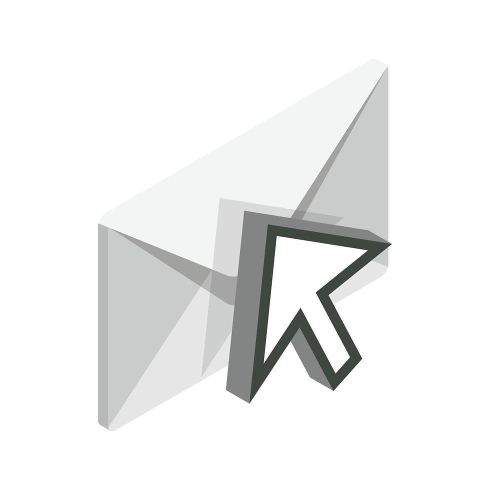 icône d'e-mail sélectionnée, style 3d isométrique vecteur