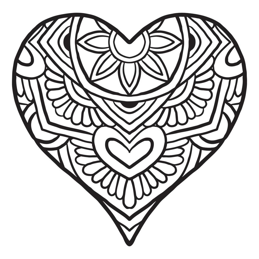 joli motif de doodle coeur d'amour vecteur